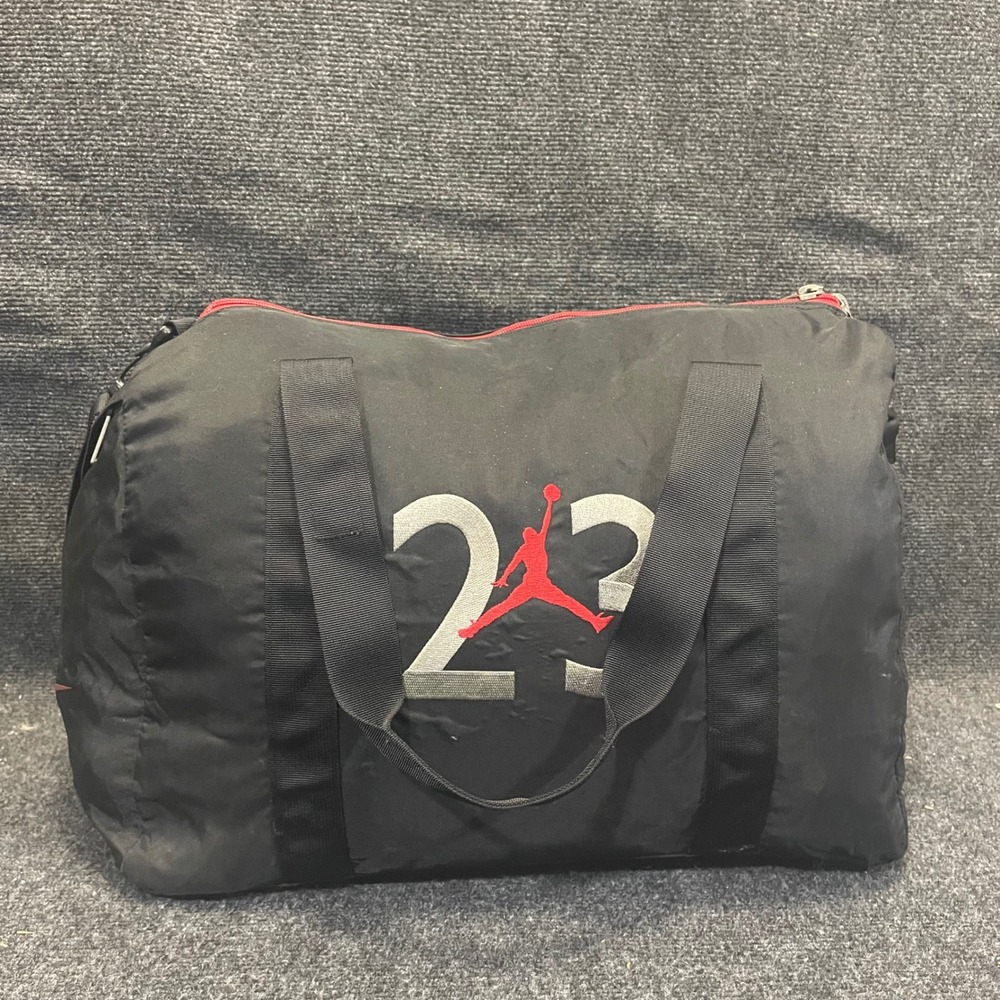 Nike Air Jordan Vintage 90s Jumpman 23 Logo‎ Duffle Bag Black/Red 530055 SP-K56